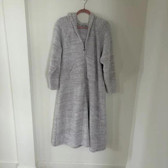 Barefoot Dreams Soft Gray Zip-Up Robe - Picture 3 of 6